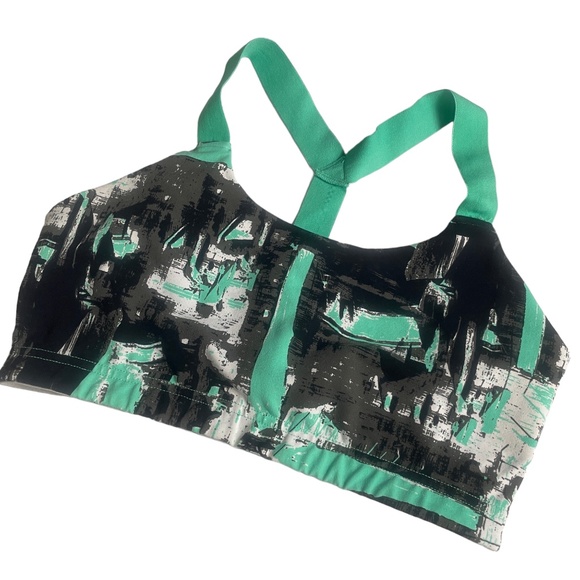 Alo Sports Bra Medium Teal Black Razor Back Strap Not Adjustable - Picture 1 of 5